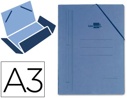 Pasta de Elásticos Din A3 com Abas Azul