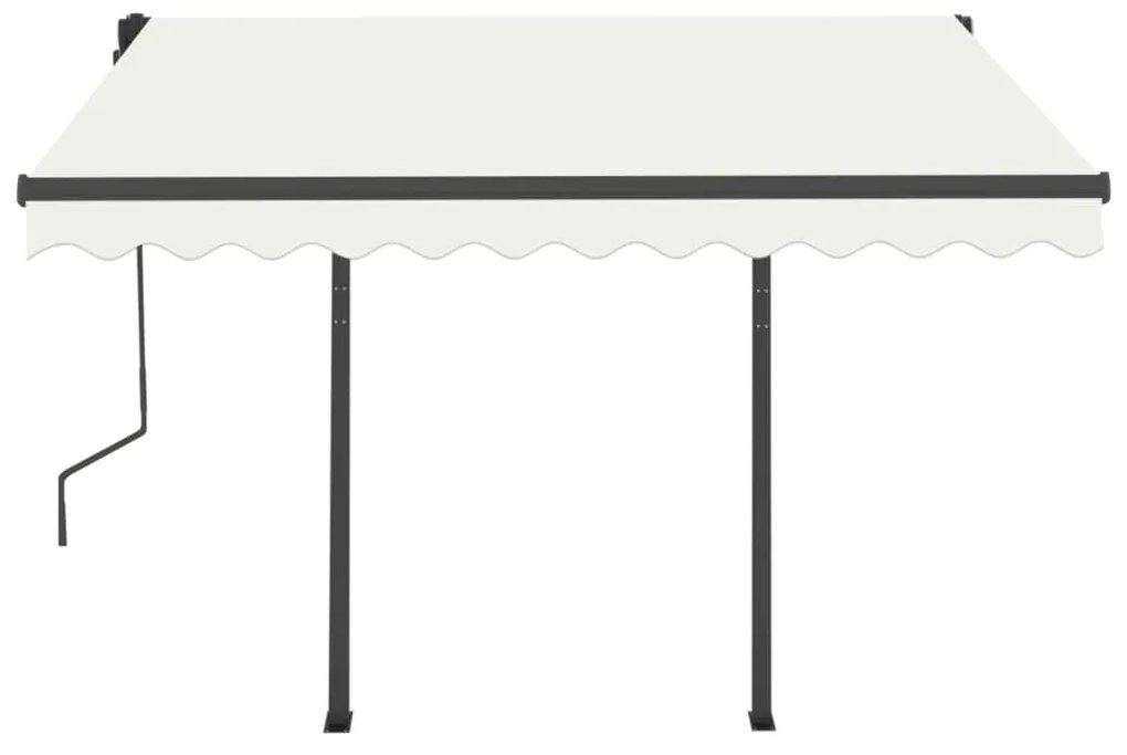 Toldo retrátil manual com postes 3x2,5 m cor creme