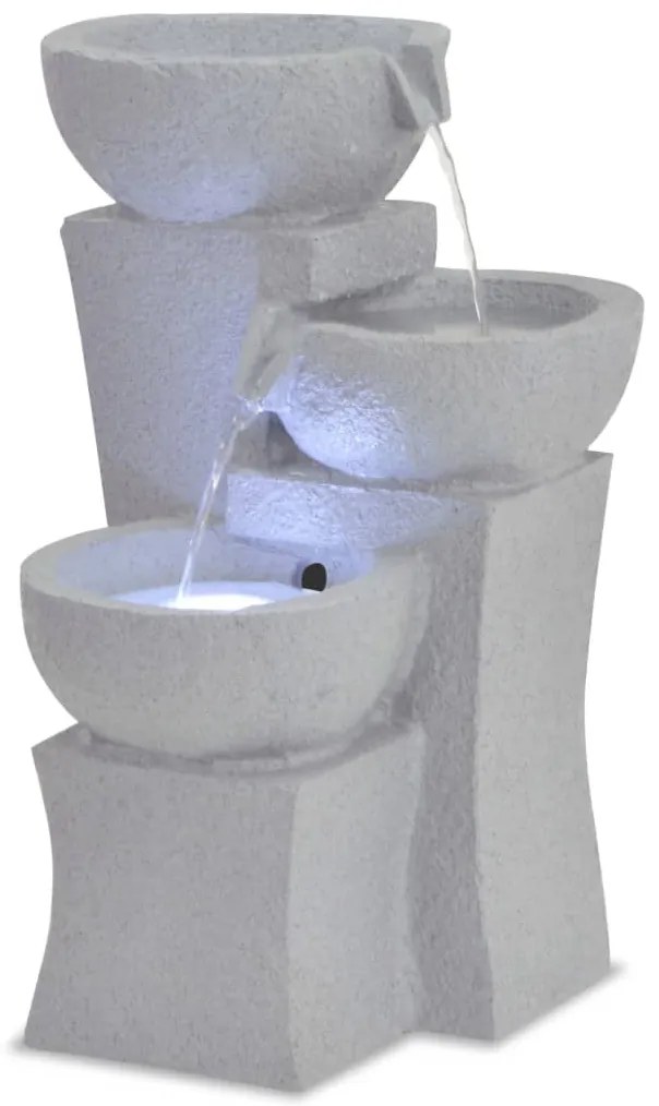 244290 vidaXL Fonte de interior com luz LED resina sintética