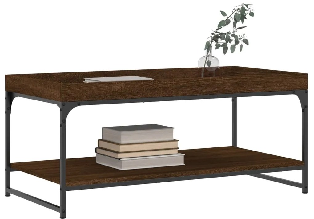 Mesa centro 100x49x45 cm derivados de madeira carvalho castanho