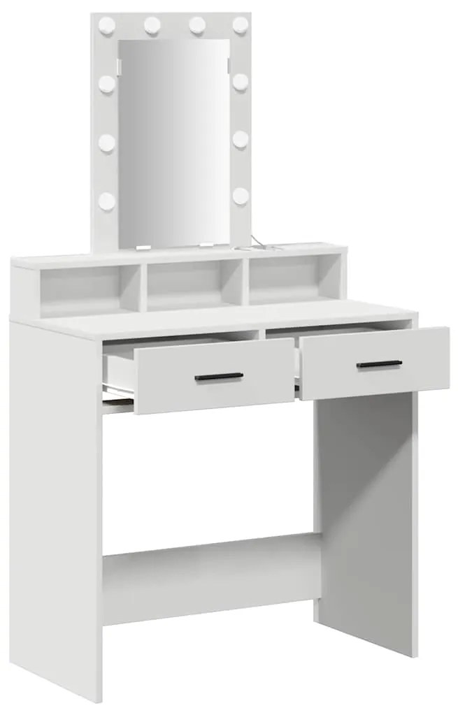 Mesa de Maquilhagem com Luzes LED Brancas 79x41x140 cm