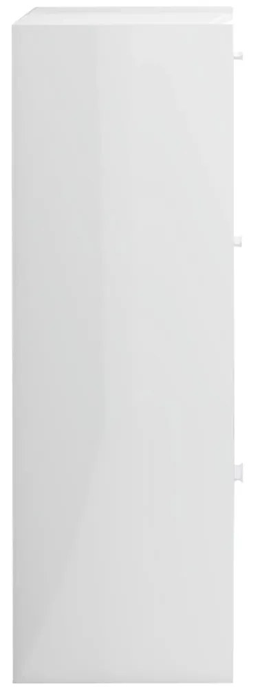 Armário de arrumação derivados de madeira branco brilhante
