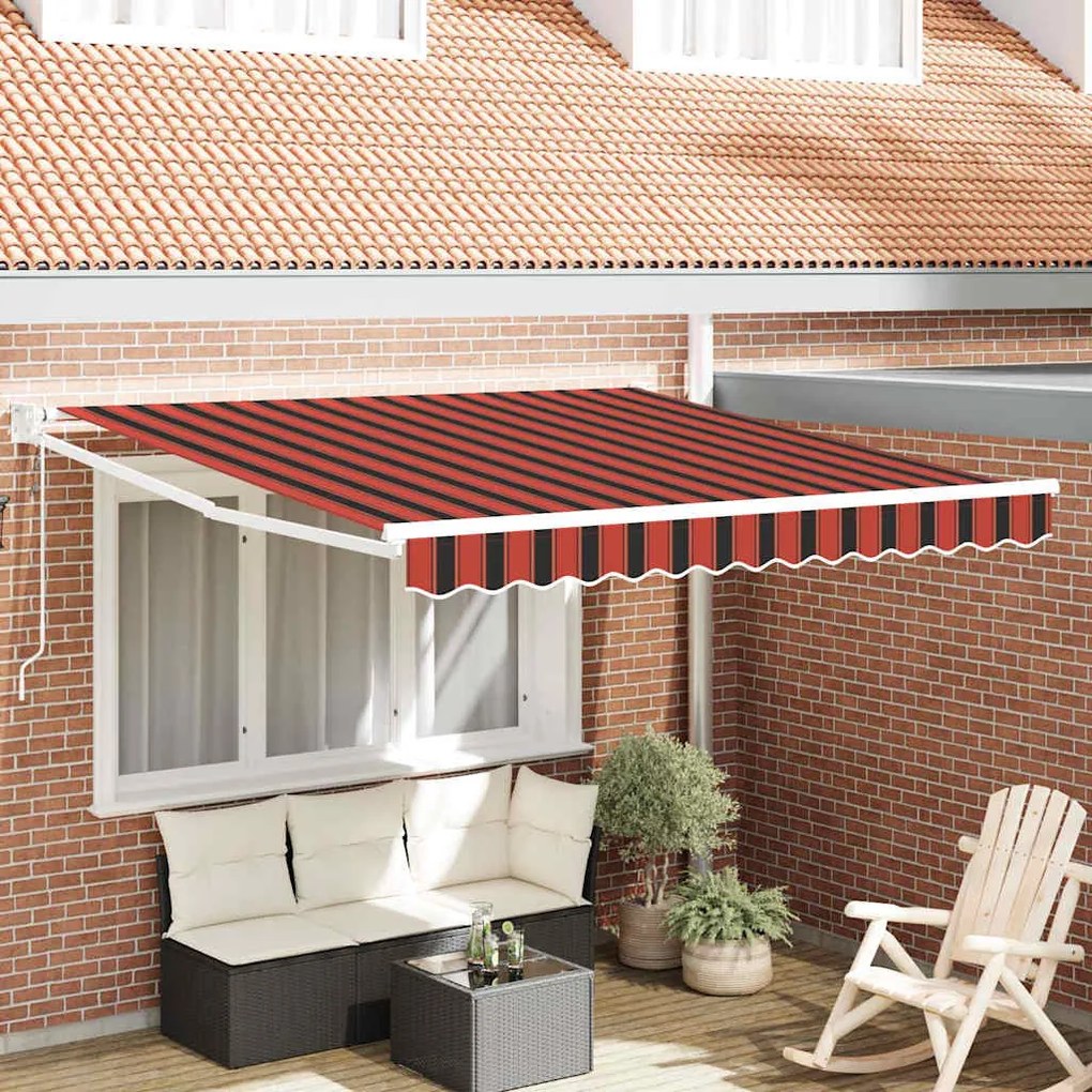 vidaXL Toldo Retrátil Automático Laranja e Marrom 300x250 cm