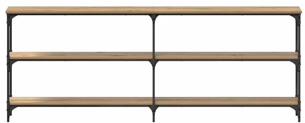 mesa de console Carvalho Artesanal 200x29x75 cm Madeira Técnica