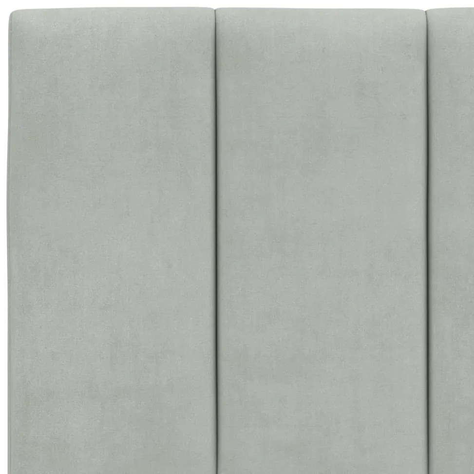 Estrutura de cama c/ luzes LED 200x200 cm veludo cinzento-claro
