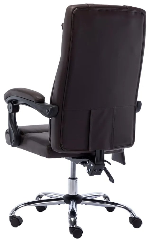 Cadeira escritório c/ função massagem couro artificial castanho