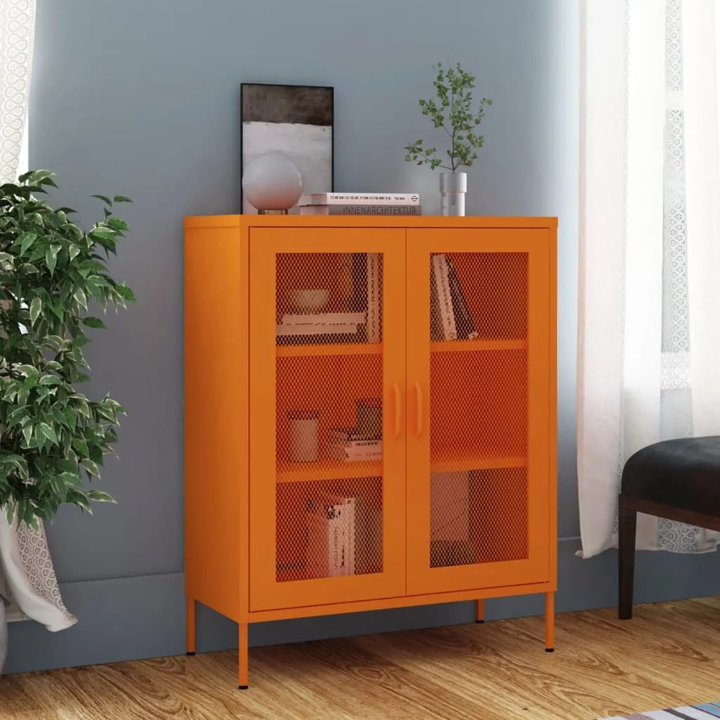 336174 vidaXL Armário de arrumação aço 80x35x101,5 cm laranja