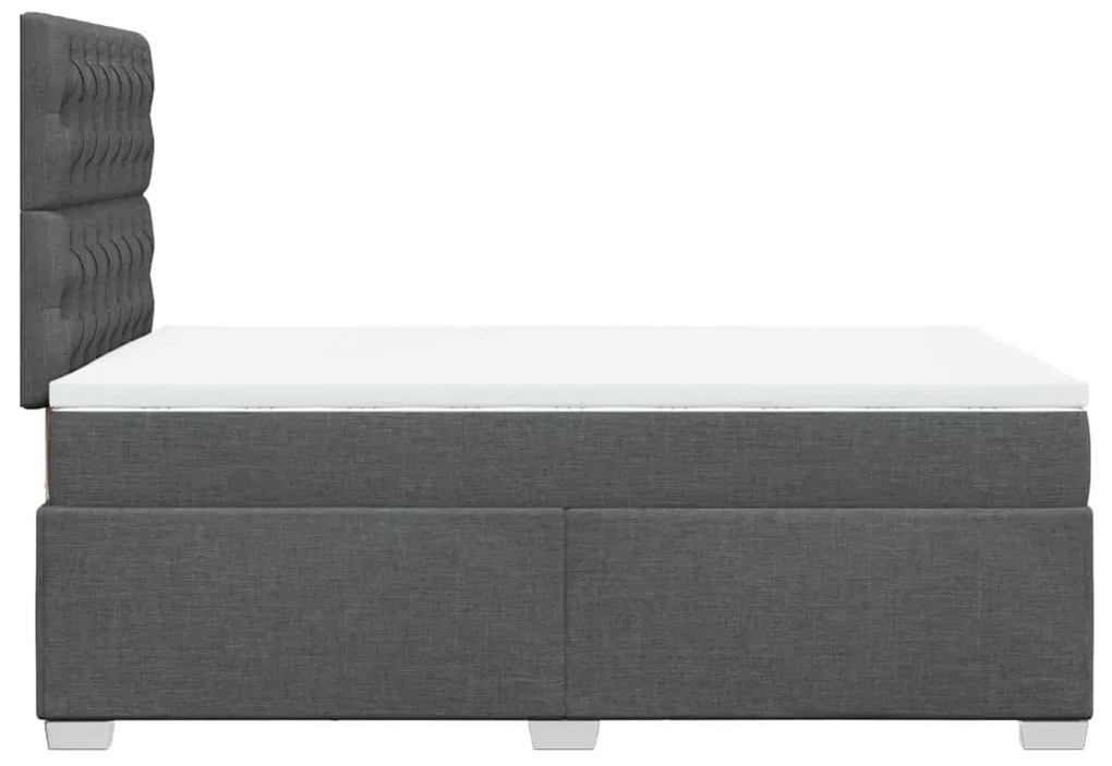 Cama boxspring com colchão 120x190 cm tecido cinzento-escuro