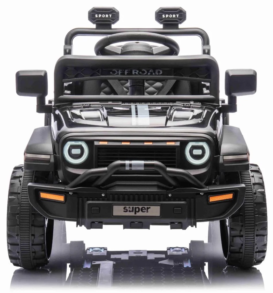Jipe elétrico para crianças OFFROAD NEW, bateria de lítio, chassis alto, banco largo, suspensão nas rodas traseiras, controlo remoto de 2,4 GHz, leito