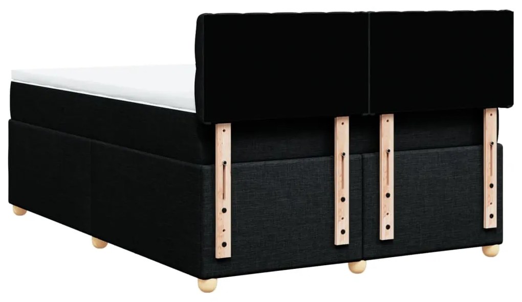 Cama com molas/colchão 140x190 cm tecido preto