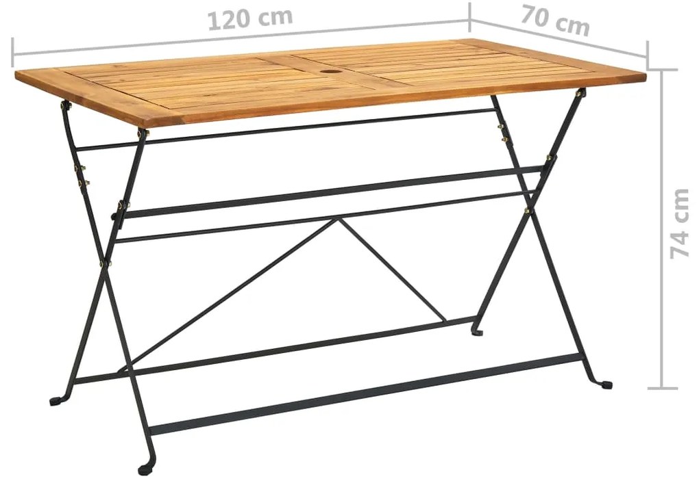 5 pcs conjunto dobrável de jantar p/ jardim acácia maciça