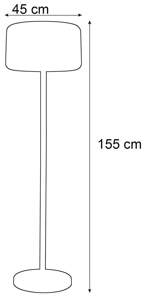 Candeeiro de pé de exterior branco com LED recarregável solar regulável IP65 - Chloe Plant