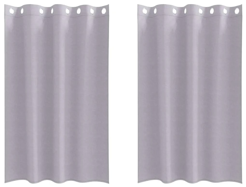 Cortinas 2 pcs Cinza Metálico 175 x 140 cm Poliéster
