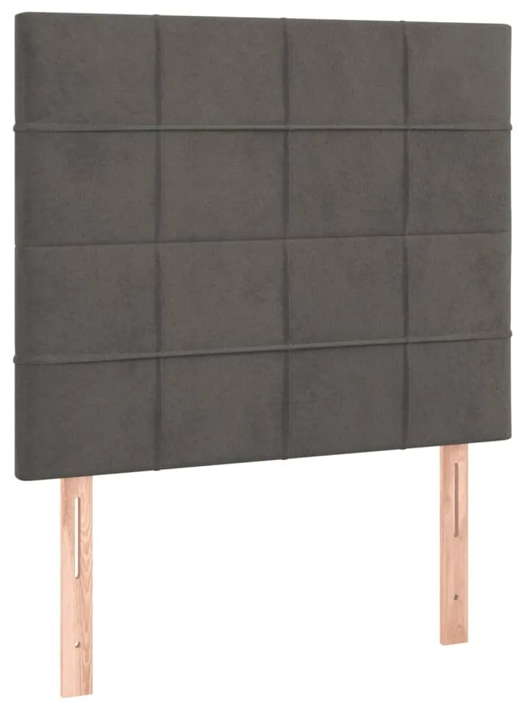 Estrutura de cama sem colchão 100x200 cm veludo cinzento-escuro