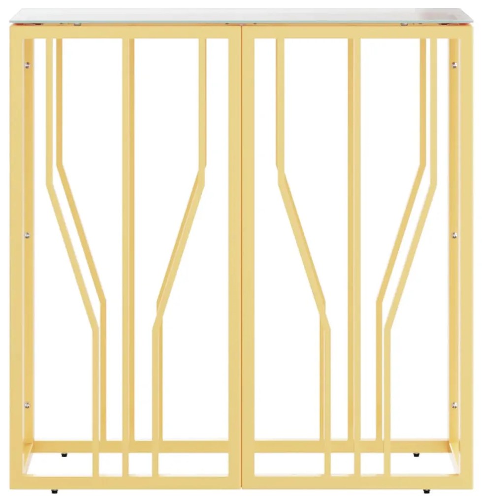 Mesa consola 70x30x70 cm aço inoxidável e vidro dourado