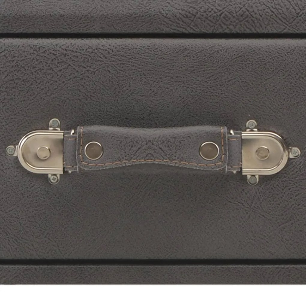 Mesa de centro 80x40x46 cm couro artificial cinzento