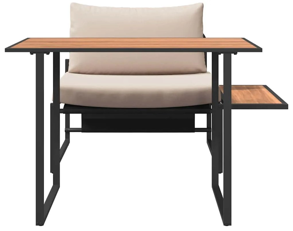 Conjunto de Jantar de Jardim com 2 Peças Cadeira Individual com Almofa