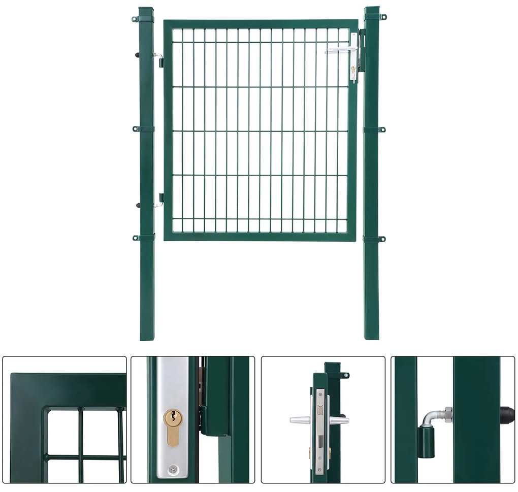 Portão de jardim com porta 106 x 6 x 145 cm Verde
