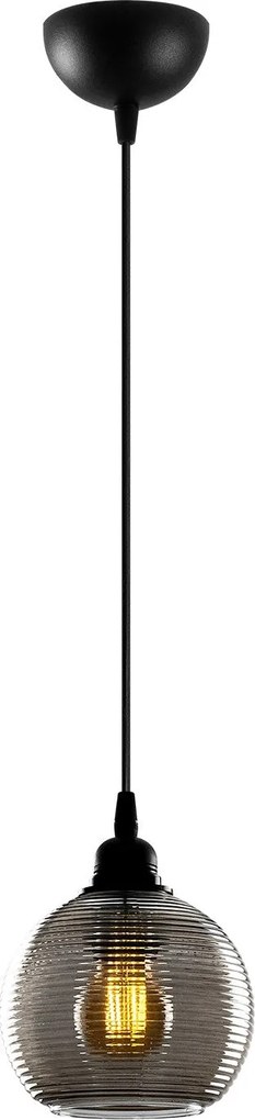 Candeeiro Suspenso Smoked – Fume – 15 x 15 cm