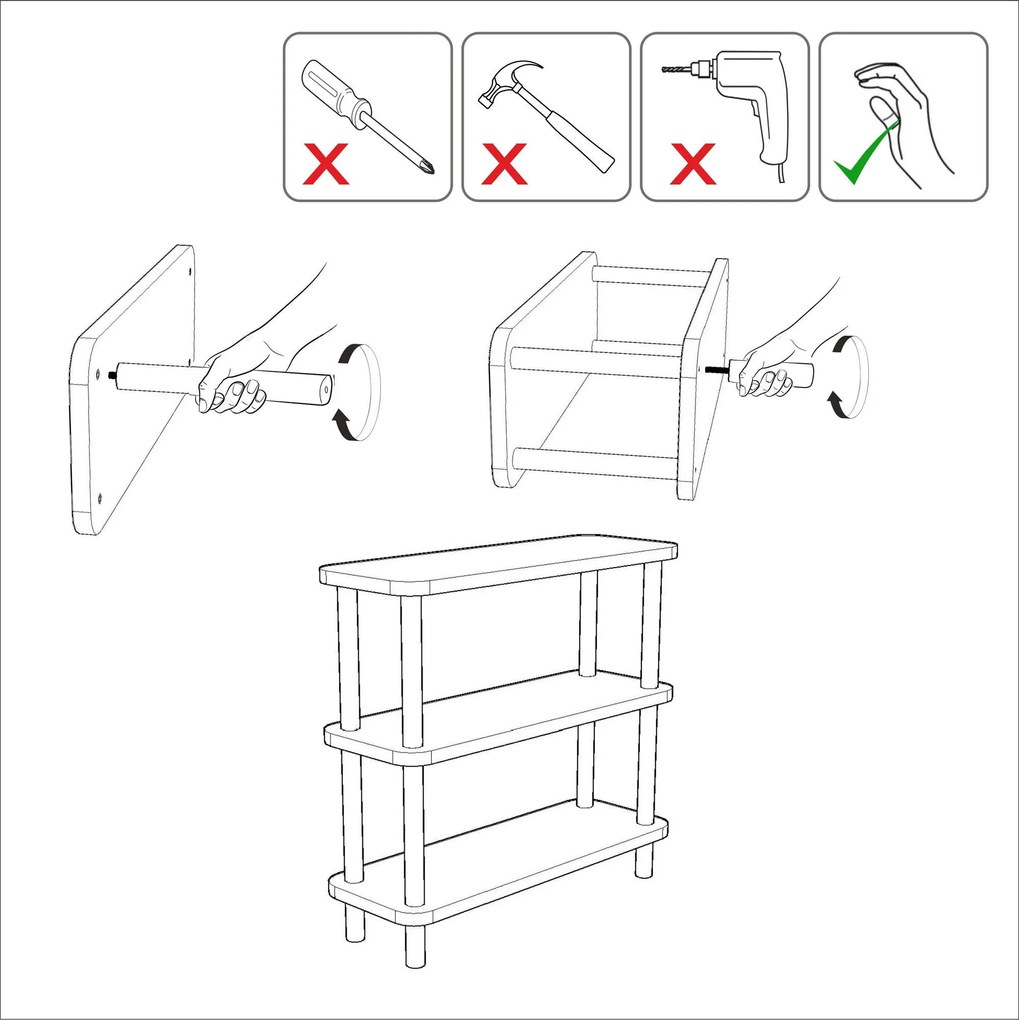Estante Step – Pinheiro Atlântico – 80x75x28 cm