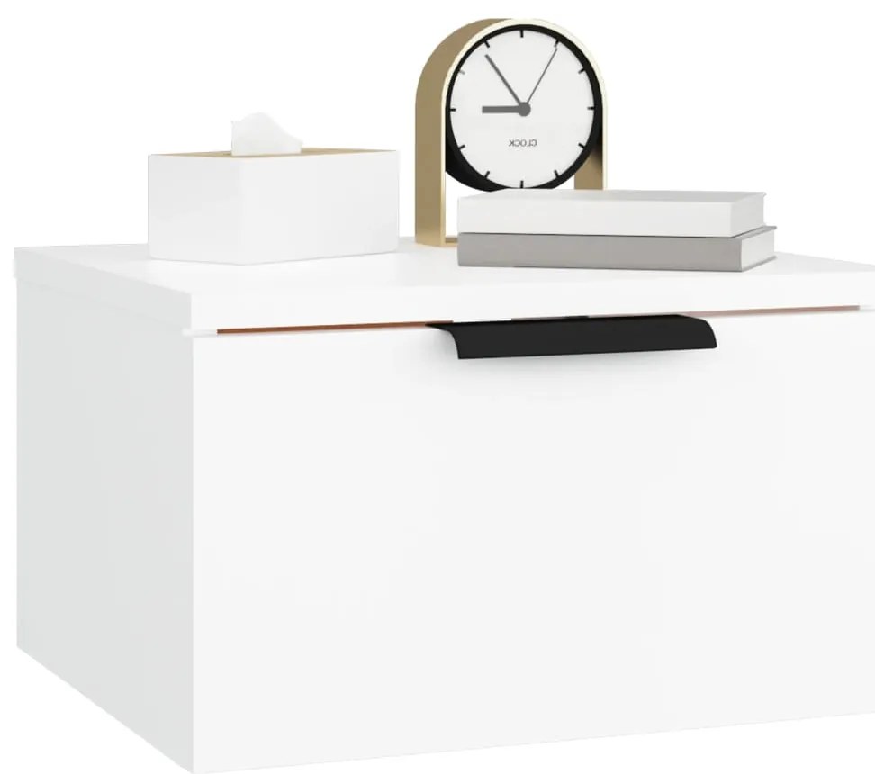 Mesa de cabeceira montagem na parede 34x30x20 cm branco