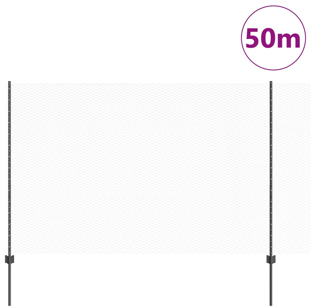 Postes de Cerca vidaXL 22 pcs U-Channel Cinza 160 cm Aço