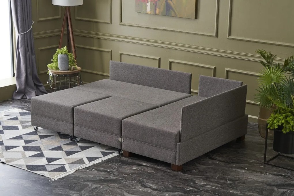 Sofá-Cama de Canto Fly – Castanho – 210x70x280 cm