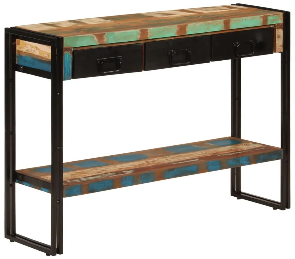 Mesa consola 110x30x76 cm madeira recuperada maciça