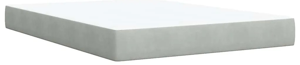 Cama com molas/colchão 140x200 cm veludo cinzento-claro
