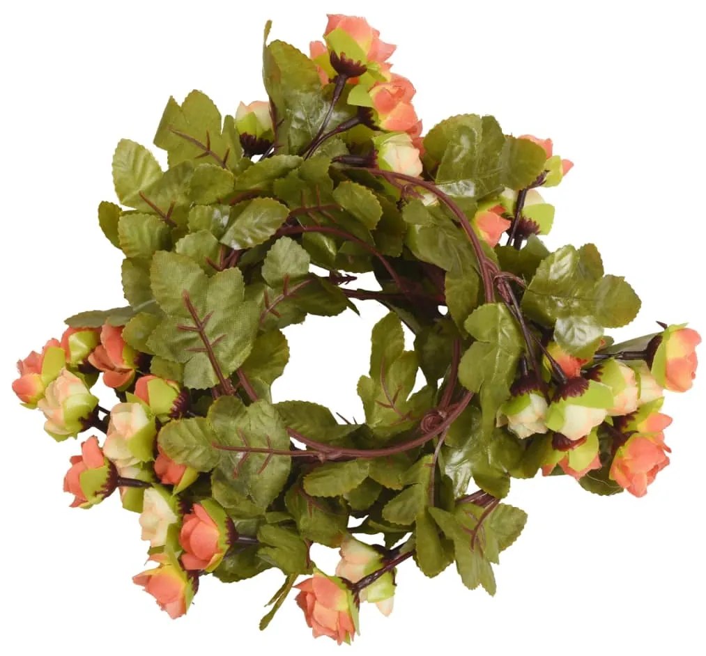 Grinaldas de flores de Natal 6 pcs 215 cm vermelho pôr-do-sol