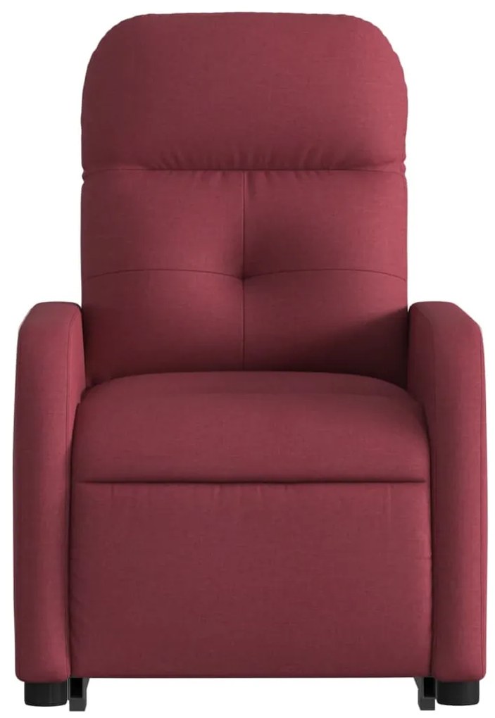 Poltrona reclinável elevatória elétrica tecido vermelho-tinto