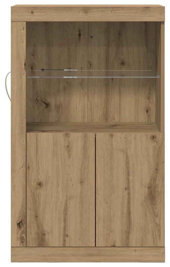 Sideboard vidaXL com luzes LED Carvalho Artesanal 60,5x37x100 cm