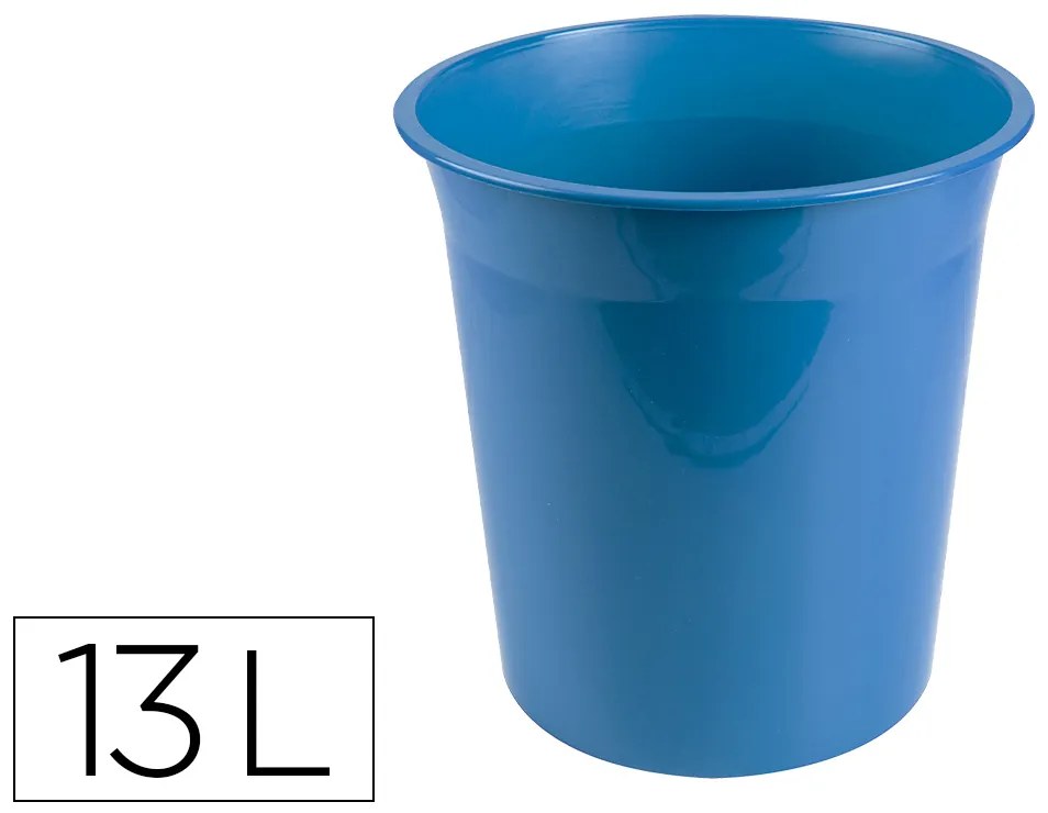 Cesto de Papeis em Plástico Ecouse 100% Reciclado Celeste Opaco 13 Litros 275x285 mm