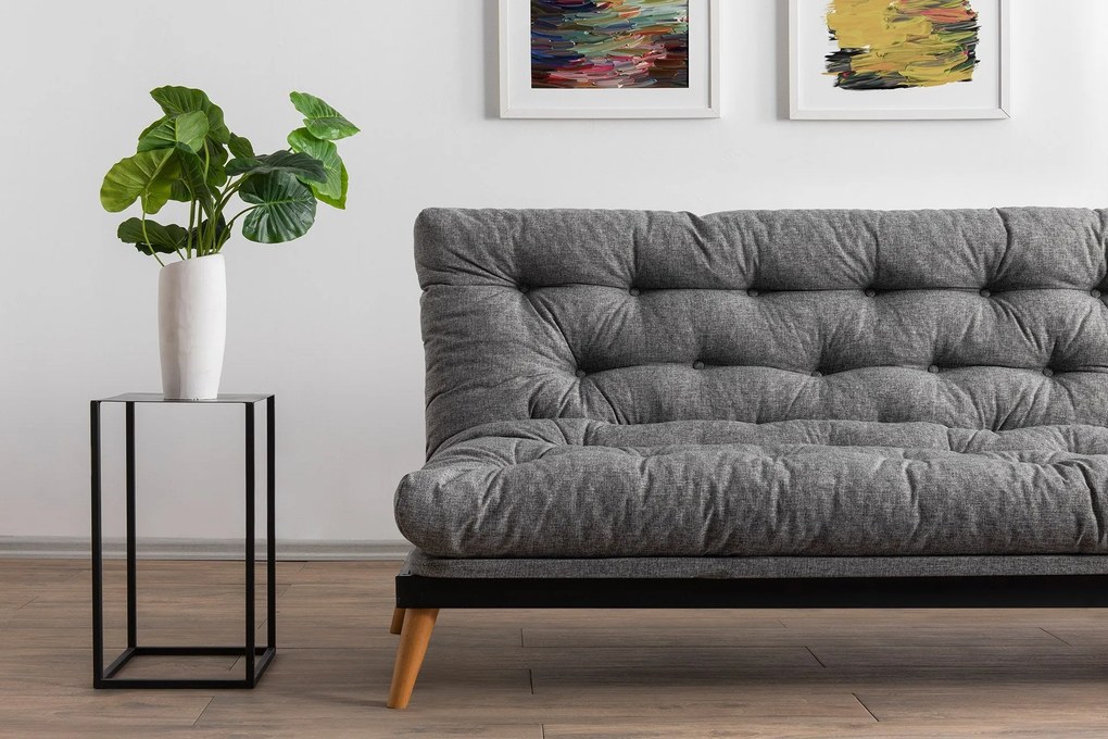 Sofá-cama de 3 Lugares Saki – Cinzento Claro – 185x82x92 cm