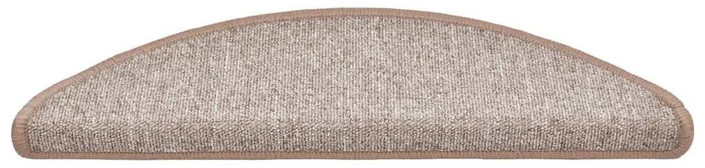 Tapetes de escada 20 pcs 56x17x3 cm castanho-claro