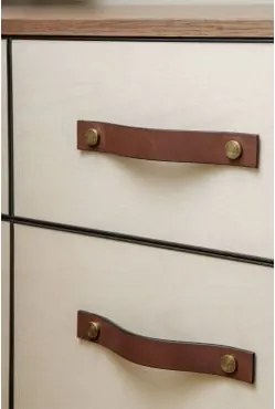 Pack De 2 Puxadores Em Pele Teroy Caramelo - Sklum