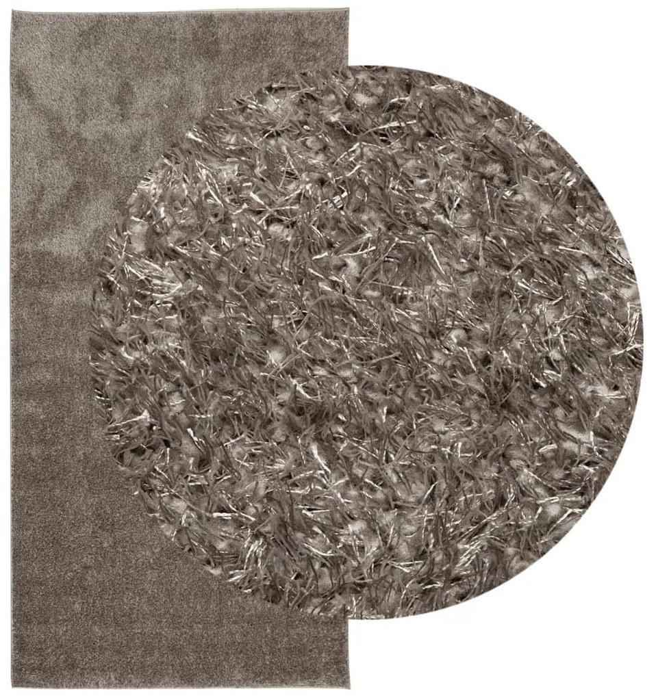 Tapete de pelo alto aspeto brilhante ISTAN 100x200 cm cinzento