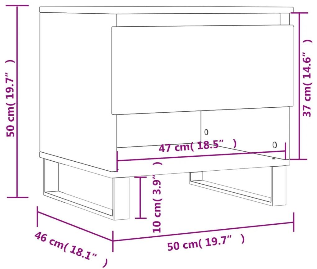Mesa de centro 50x46x50cm derivados de madeira cinzento-cimento