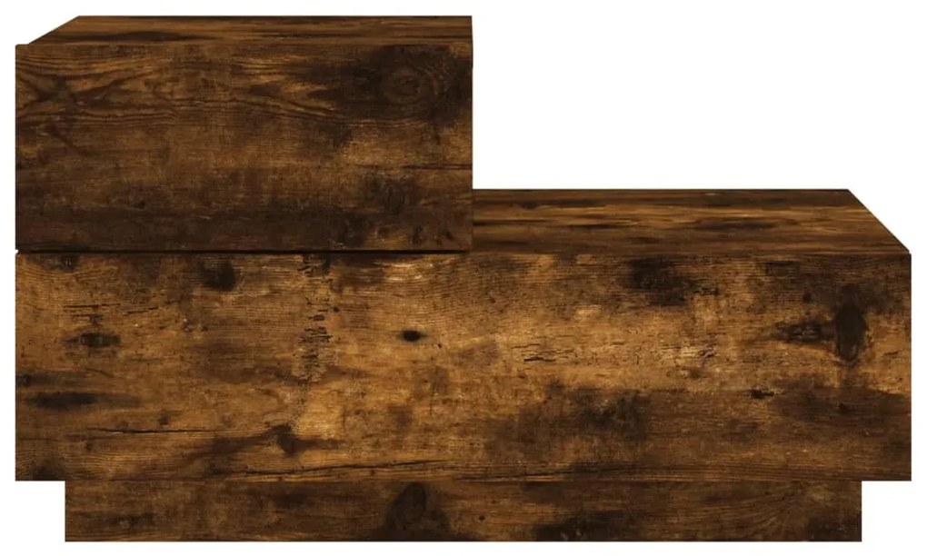 Mesa de cabeceira com luzes LED 70x36x40,5 cm carvalho fumado