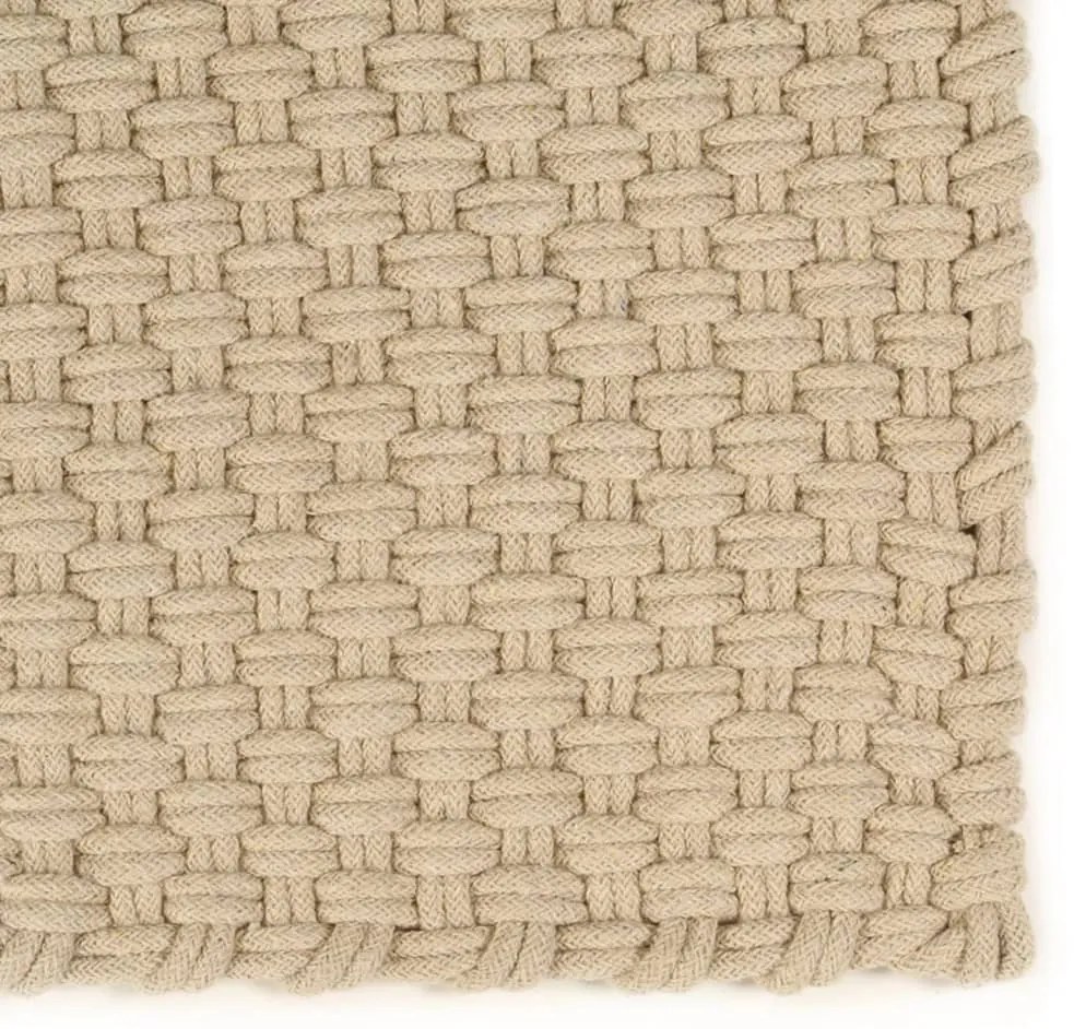 Tapete retangular natural 160x230 cm algodão