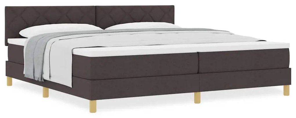 Cama Box Spring com Colchão Castanha 200x200 cm Tecido