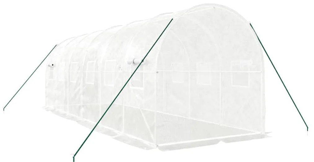 Estufa com estrutura de aço 12 m² 6x2x2 m branco