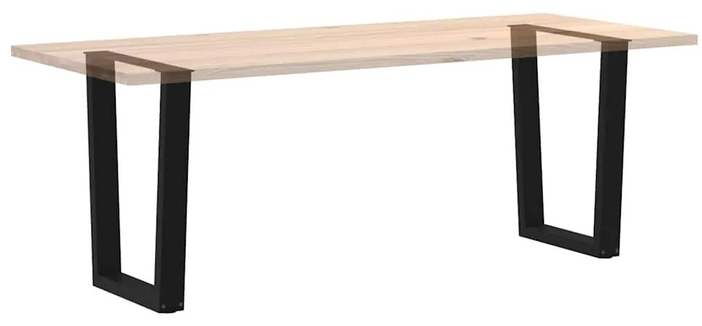 Pernas para mesa de jantar em V, 2 peças, pretas, 70x(72-73,3) cm, aço