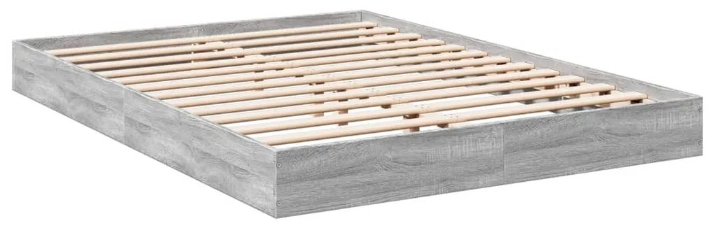 Estrutura de cama 140x200 cm derivados de madeira cinza sonoma
