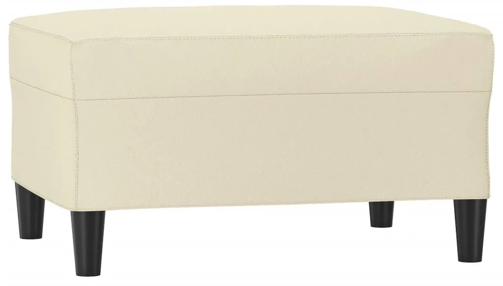 4 pcs conjunto sofás c/ almofadões couro artificial cor creme