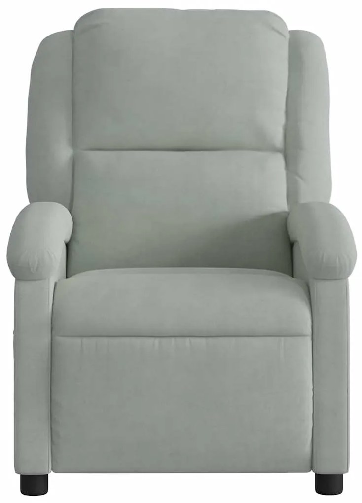 Poltrona de massagens reclinável veludo cinzento-claro