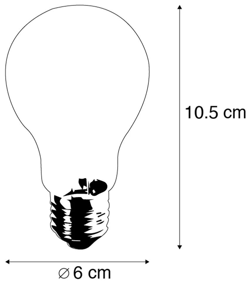Conjunto de 3 lâmpadas LED E27 filamento torcido A60 transparente 3W 210lm 2200K
