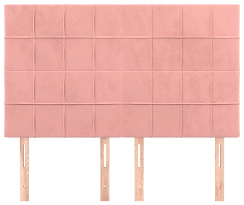 Cabeceira de cama 4 pcs veludo 72x5x78/88 cm rosa