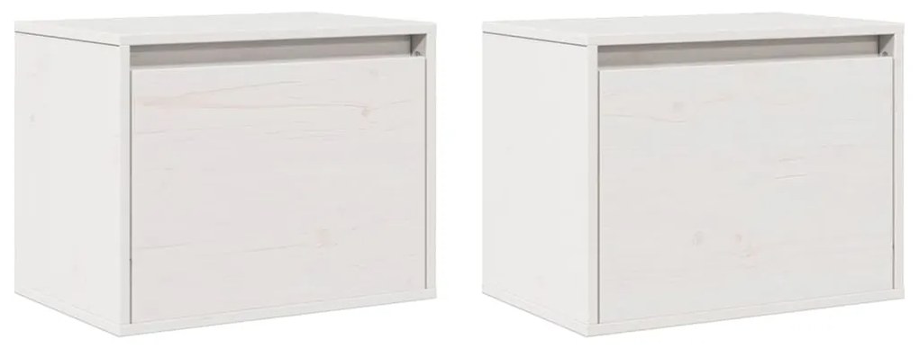 Armários de parede 2 pcs 45x30x35 cm pinho maciço branco