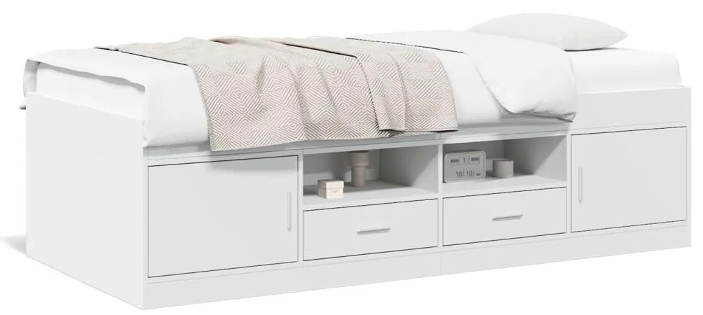 vidaXL Sofá-cama com gavetas sem colchão 100x200 cm branco